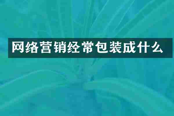 网络营销经常包装成什么
