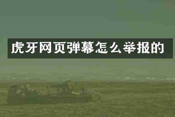 虎牙网页弹幕怎么举报的