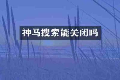 神马搜索能关闭吗