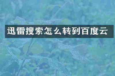 迅雷搜索怎么转到百度云
