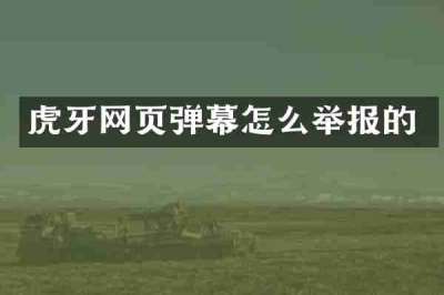 虎牙网页弹幕怎么举报的