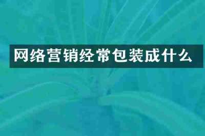 网络营销经常包装成什么
