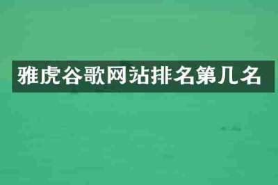 雅虎谷歌网站排名第几名