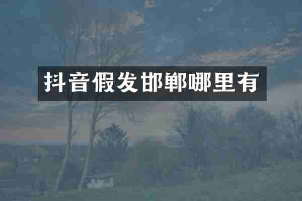 抖音假发邯郸哪里有
