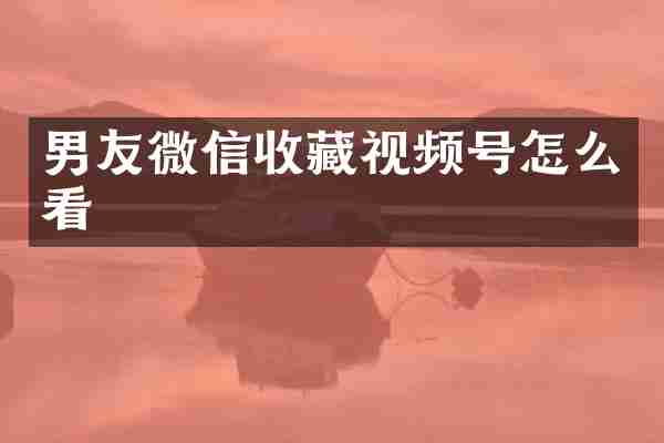 男友微信收藏视频号怎么看