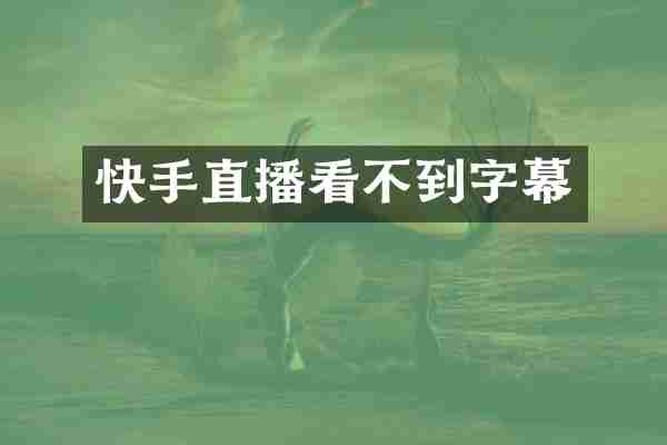 快手直播看不到字幕