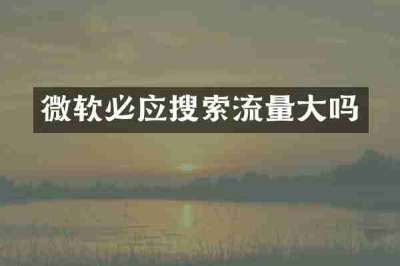 微软必应搜索流量大吗
