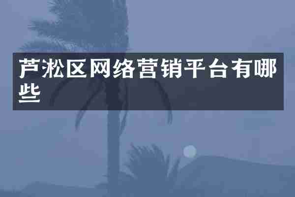 芦淞区网络营销平台有哪些
