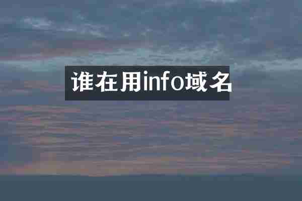 谁在用info域名