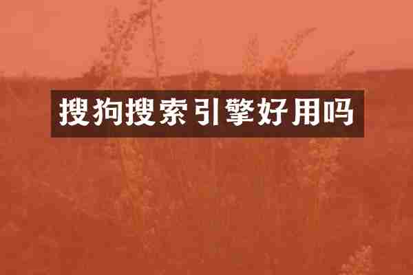 搜狗搜索引擎好用吗