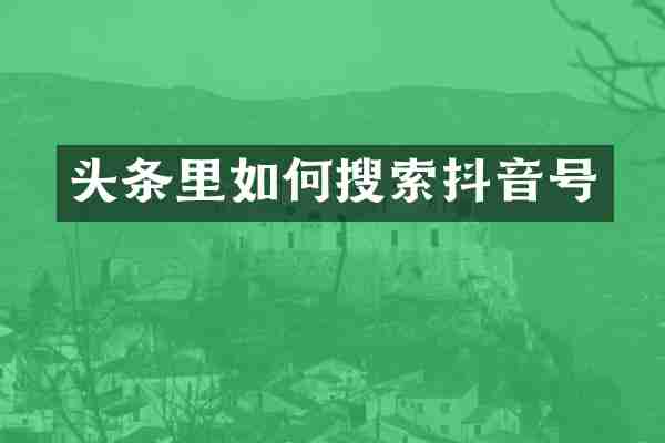 头条里如何搜索抖音号
