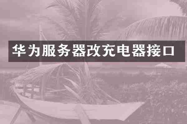 华为服务器改充电器接口