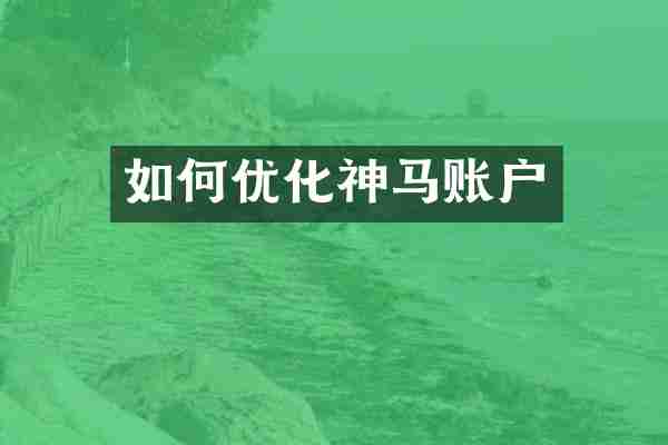 如何优化神马账户