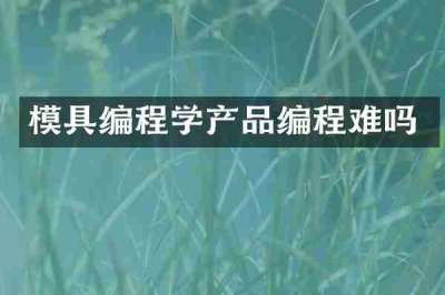 模具编程学产品编程难吗