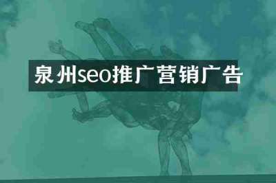 泉州seo推广营销广告