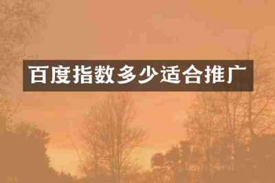 百度指数多少适合推广