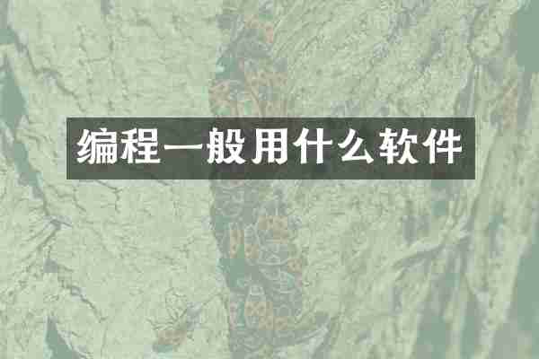 编程一般用什么软件