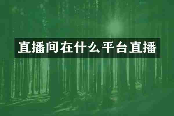 直播间在什么平台直播