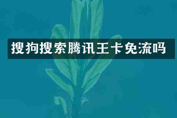 搜狗搜索腾讯王卡免流吗