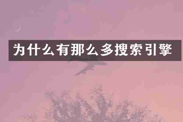 为什么有那么多搜索引擎