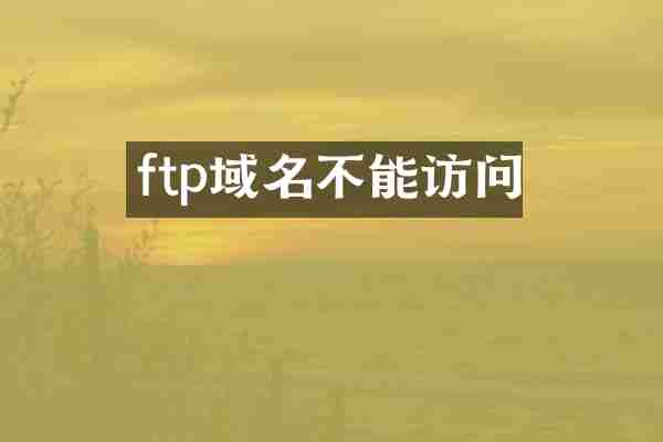 ftp域名不能访问