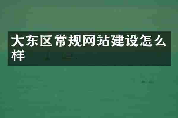 大东区常规网站建设怎么样