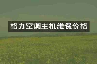 格力空调主机维保价格