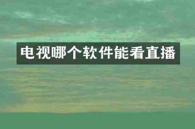 电视哪个软件能看直播
