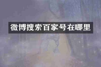 微博搜索百家号在哪里