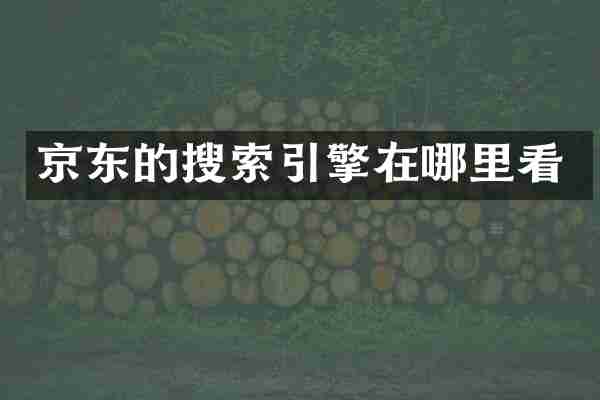 京东的搜索引擎在哪里看