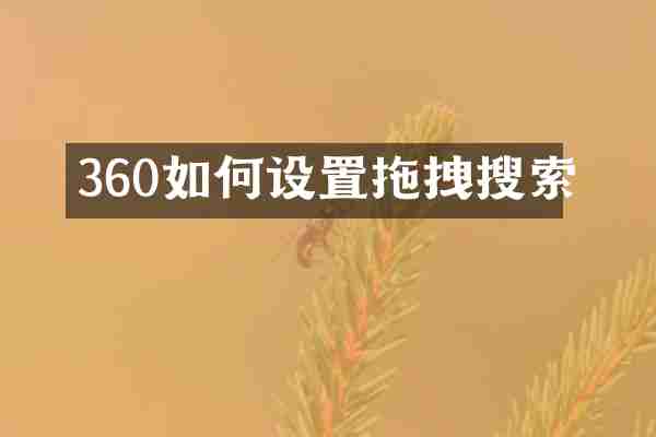 360如何设置拖拽搜索