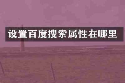 设置百度搜索属性在哪里