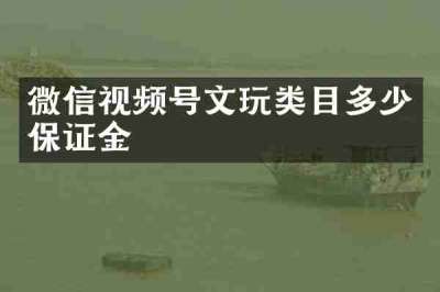 微信视频号文玩类目多少保证金