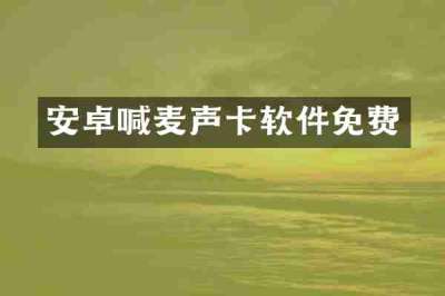 安卓喊麦声卡软件免费