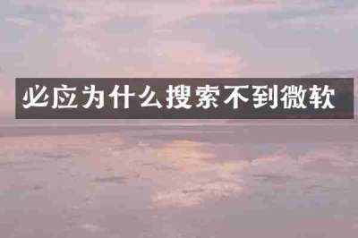 必应为什么搜索不到微软