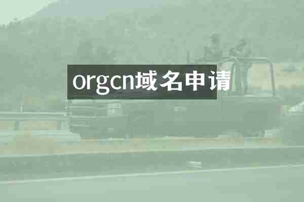 orgcn域名申请
