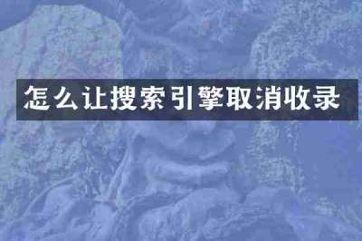 怎么让搜索引擎取消收录