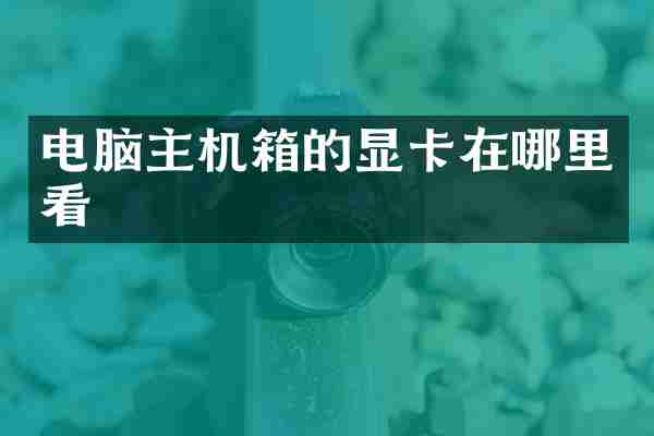 电脑主机箱的显卡在哪里看