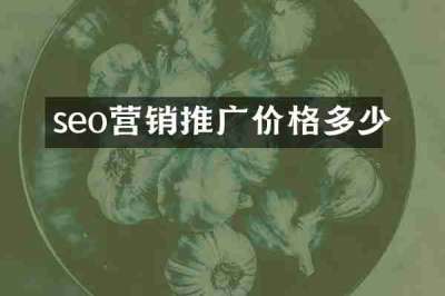 seo营销推广价格多少