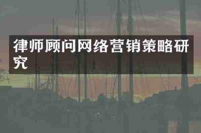 律师顾问网络营销策略研究