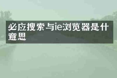 必应搜索与ie浏览器是什么意思