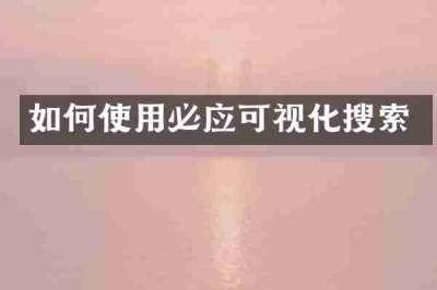 如何使用必应可视化搜索