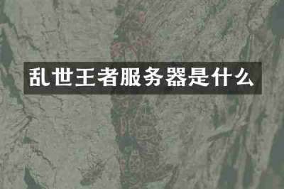 乱世王者服务器是什么