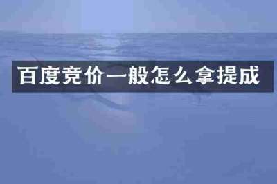 百度竞价一般怎么拿提成