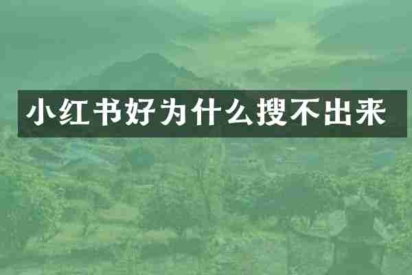 小红书好为什么搜不出来