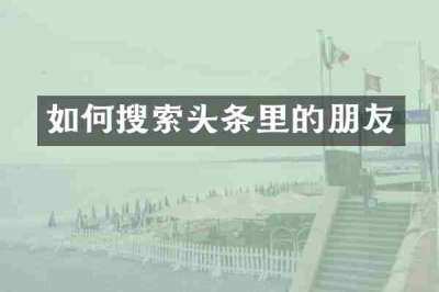 如何搜索头条里的朋友