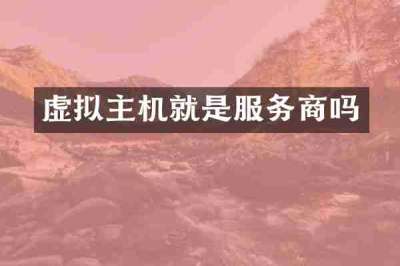 虚拟主机就是服务商吗