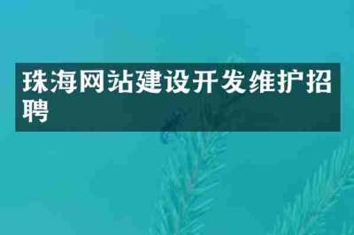 珠海网站建设开发维护招聘