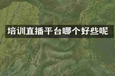 培训直播平台哪个好些呢