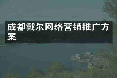 成都戴尔网络营销推广方案